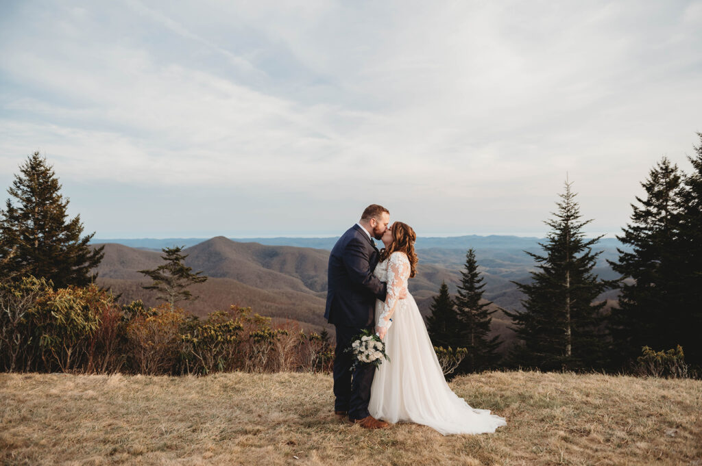 Elopement Ceremony at Black Balsam Knob on the Blue Ridge Parkway in Asheville, NC after learning about the Best Mountain Wedding Venues in Asheville, NC.